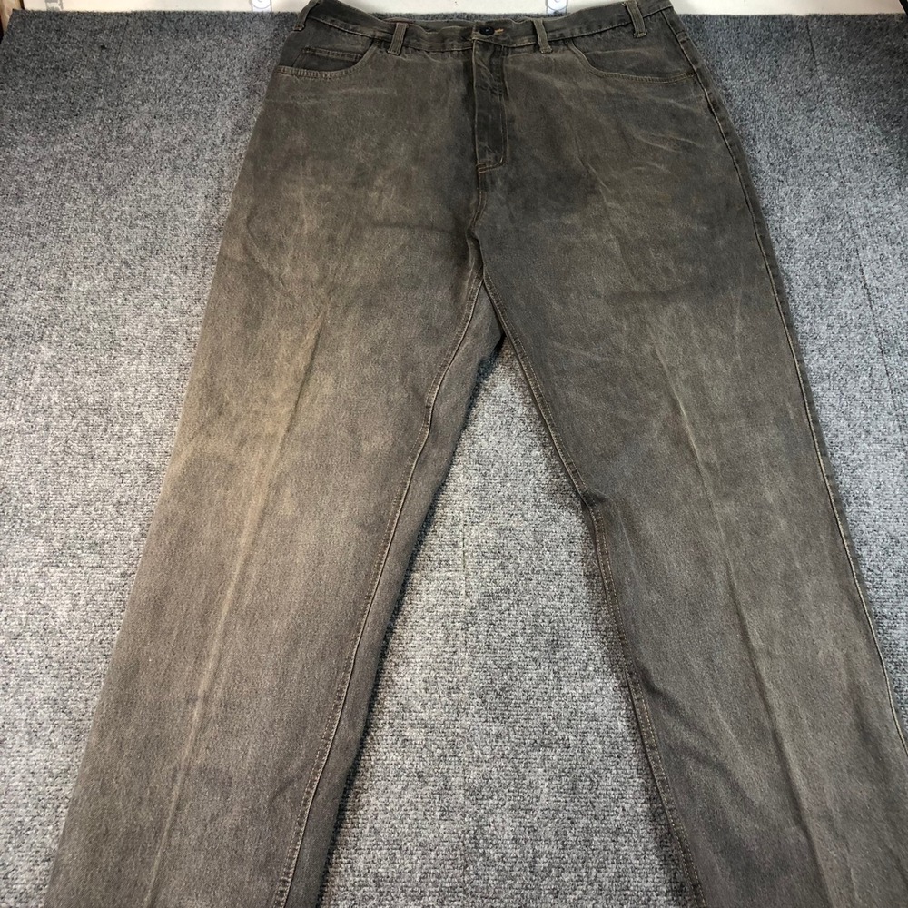 Canyon‎ Ridge Mens Faded Black Denim Jeans Straight Leg 100% Cotton 40x36 Gray
